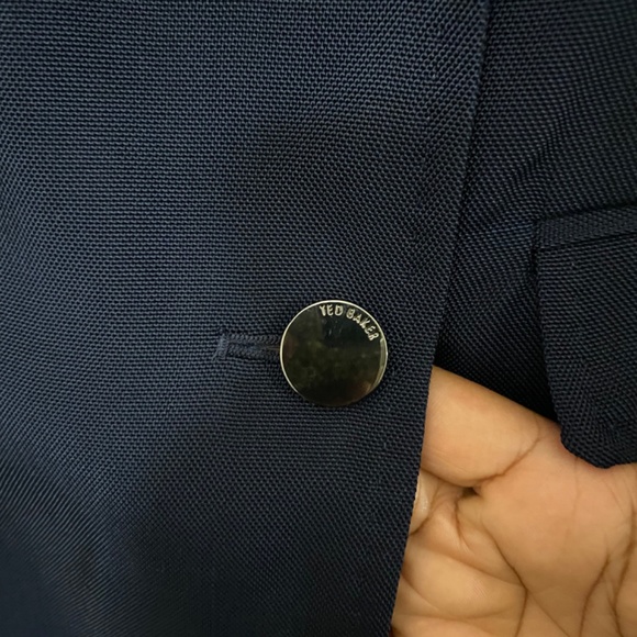 NWTTed Baker Oversized Blue Arval Relaxed Peaked Lapel Db Blazer - Size 8 - Picture 12 of 16